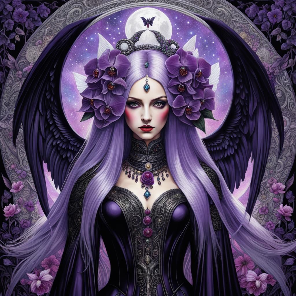 Emo Angel in Gothic Bohemian Surrealism