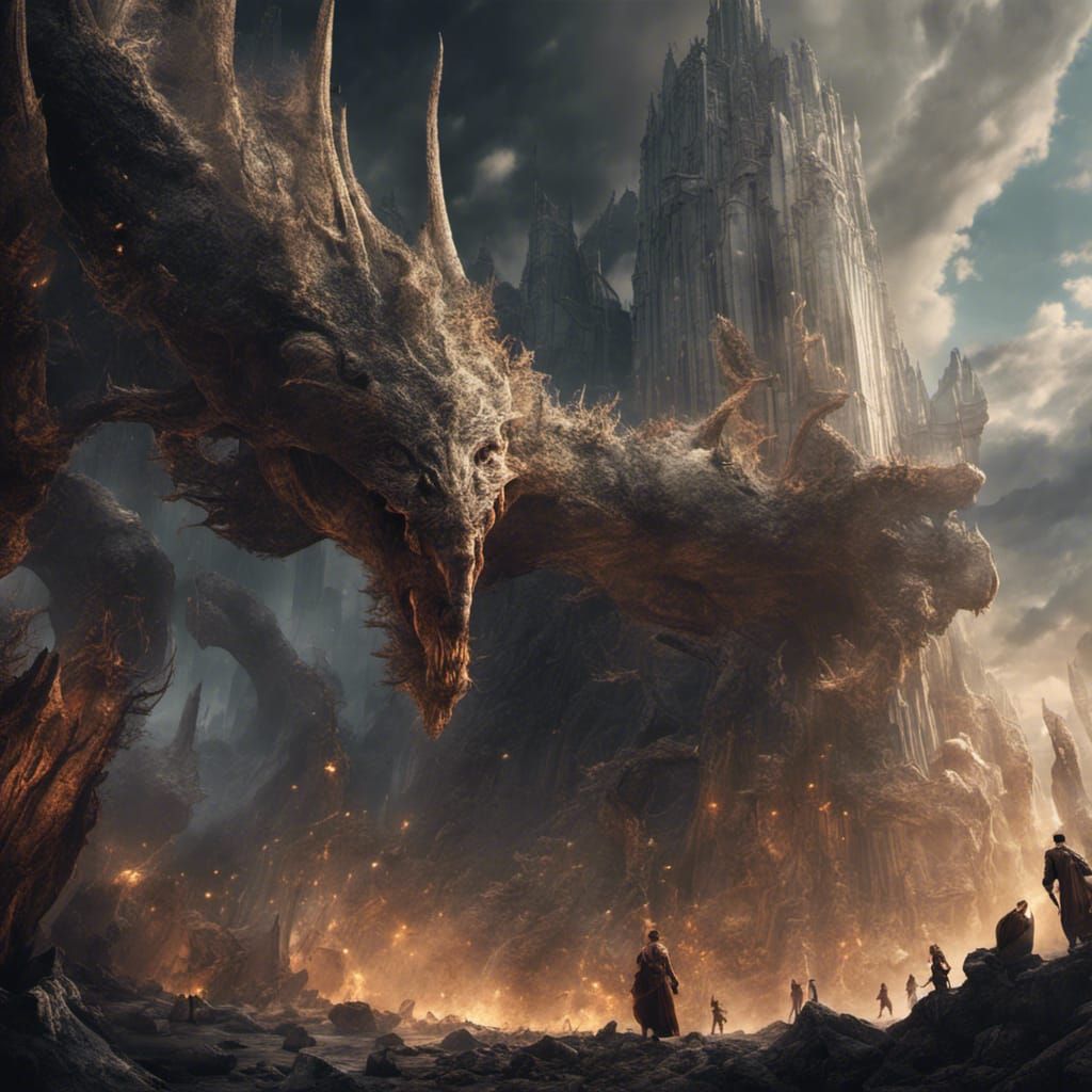 Regal Balrog Emerges: Epic Digital Matte Painting