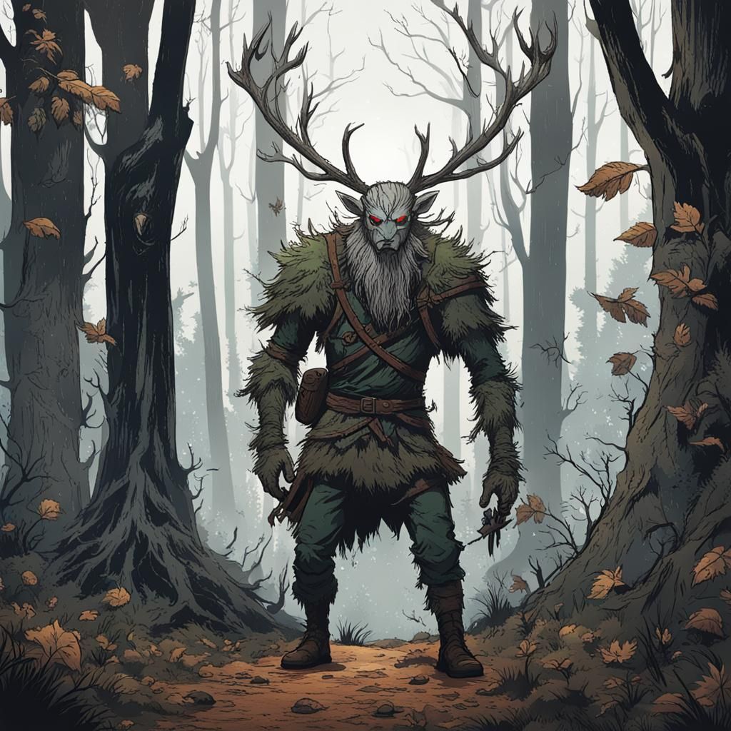 Leshen and Huldra in Creepy Witcher Forest