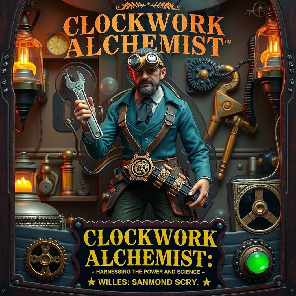 Steampunk Alchemist Collectible Figure in Vintage-Style Pack...