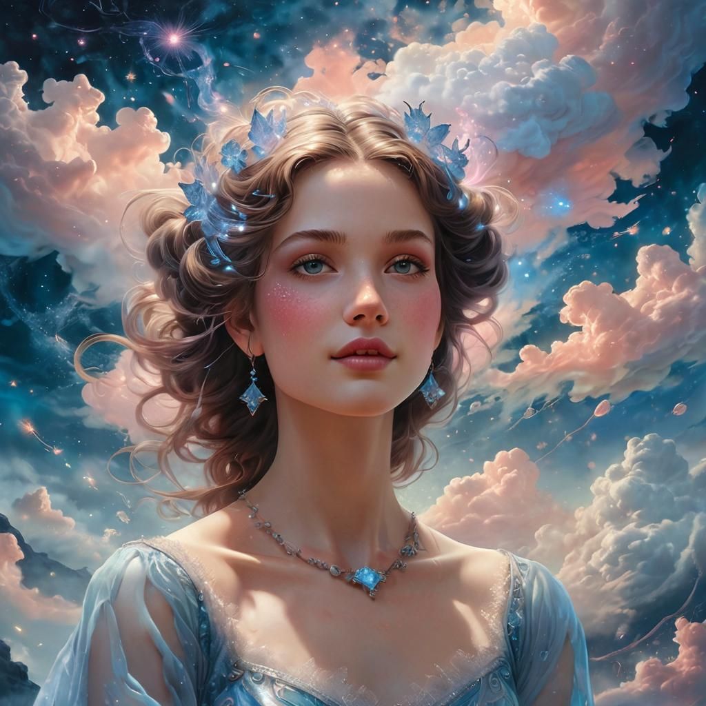 Photorealistic Surreal Goddess with Bioluminescent Glow