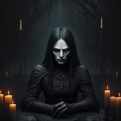 Tormented Soul in Ornate Room: Dark Fantasy Art