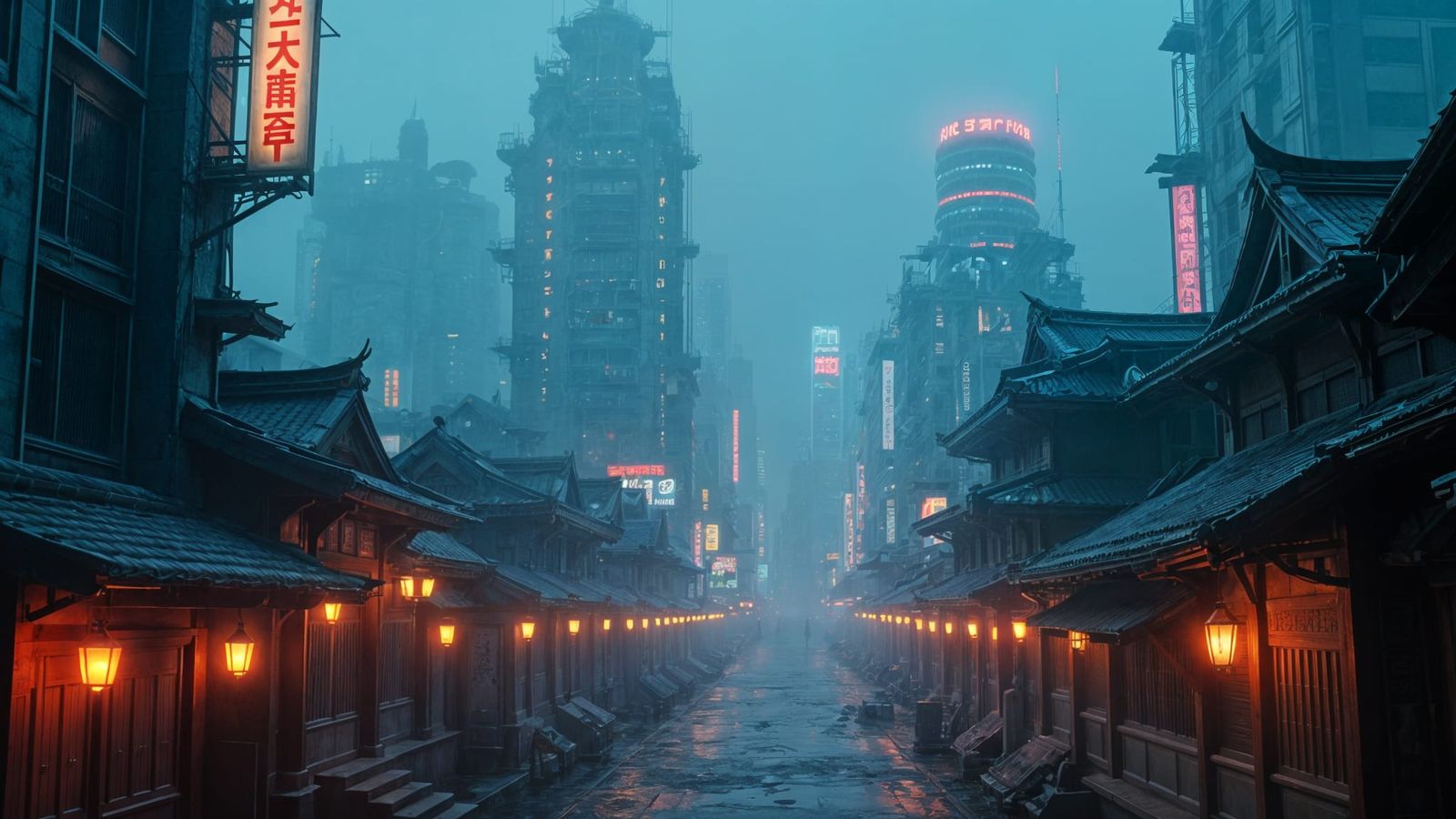 Neo-Tokyo at Night: Cyberpunk Cityscape with Neon Lights