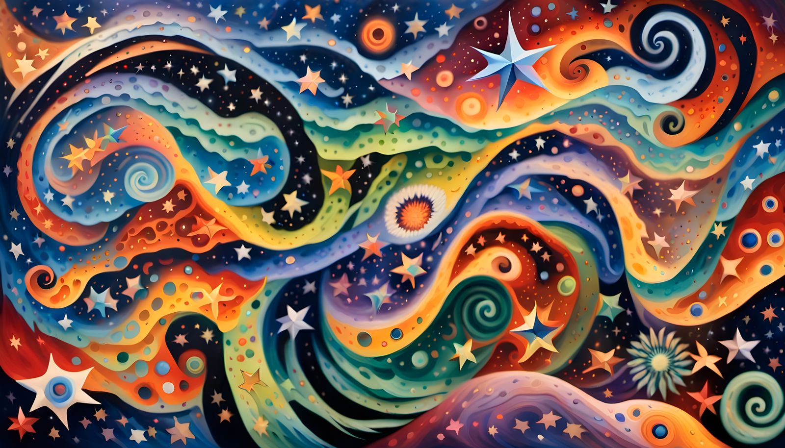 Iridescent Stars Dancing in Magnetic Maelstrom Waves