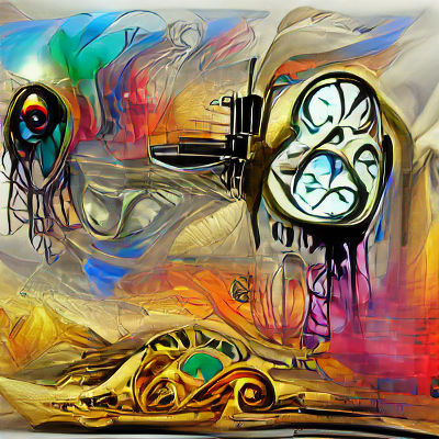 Surreal Melting Clock in Psychedelic Style