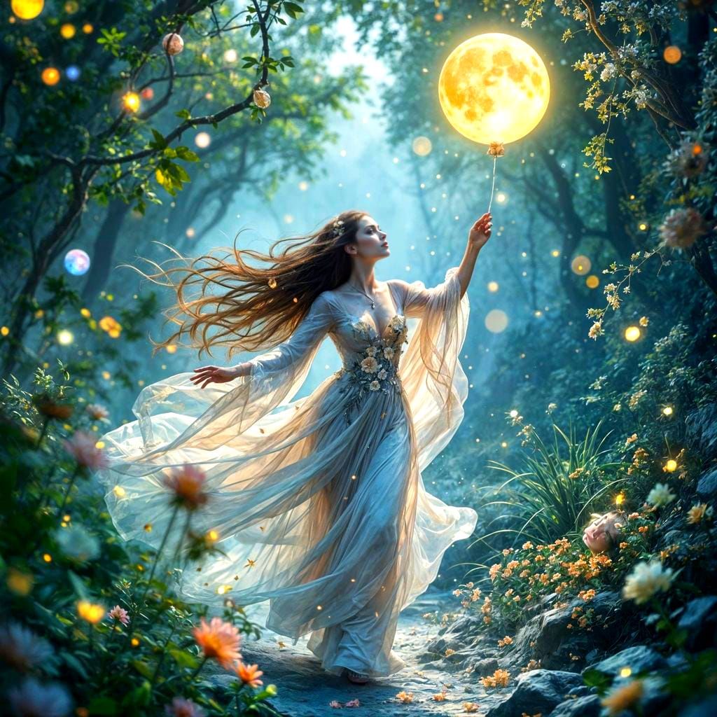 Gothic Vampire Queen in Crystal Forest, Watercolor Style