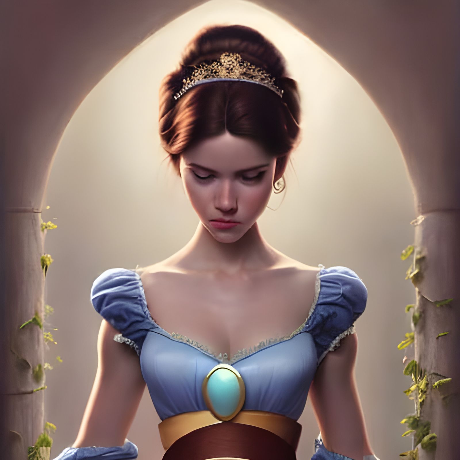 Hyperrealistic Princess Belle with Championship Belt