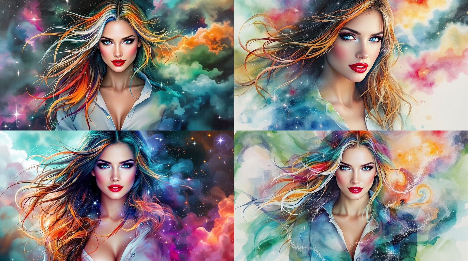 Double Exposure Portrait: Taylor Vixxen Fantasy Landscape