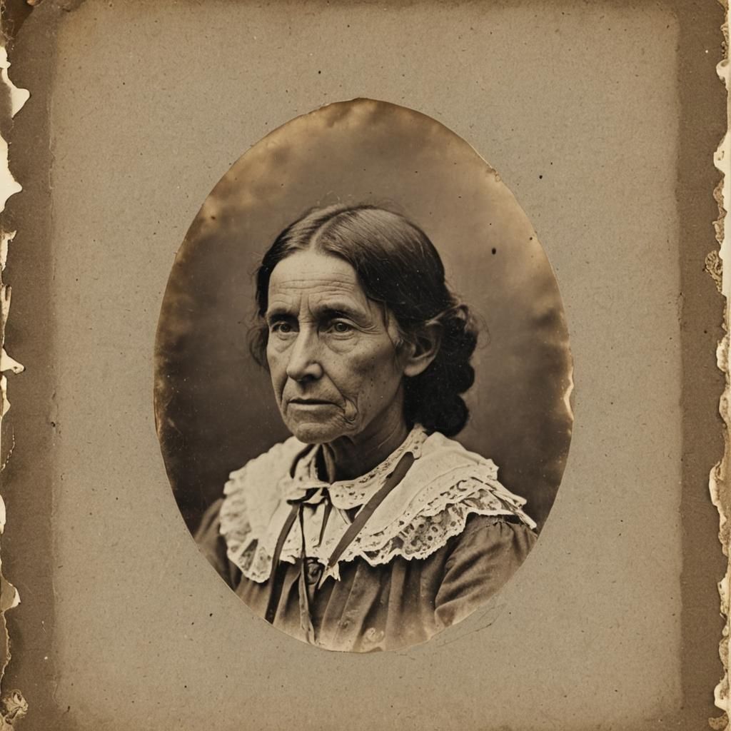 Vintage Sepia Photograph with Ragged Edges