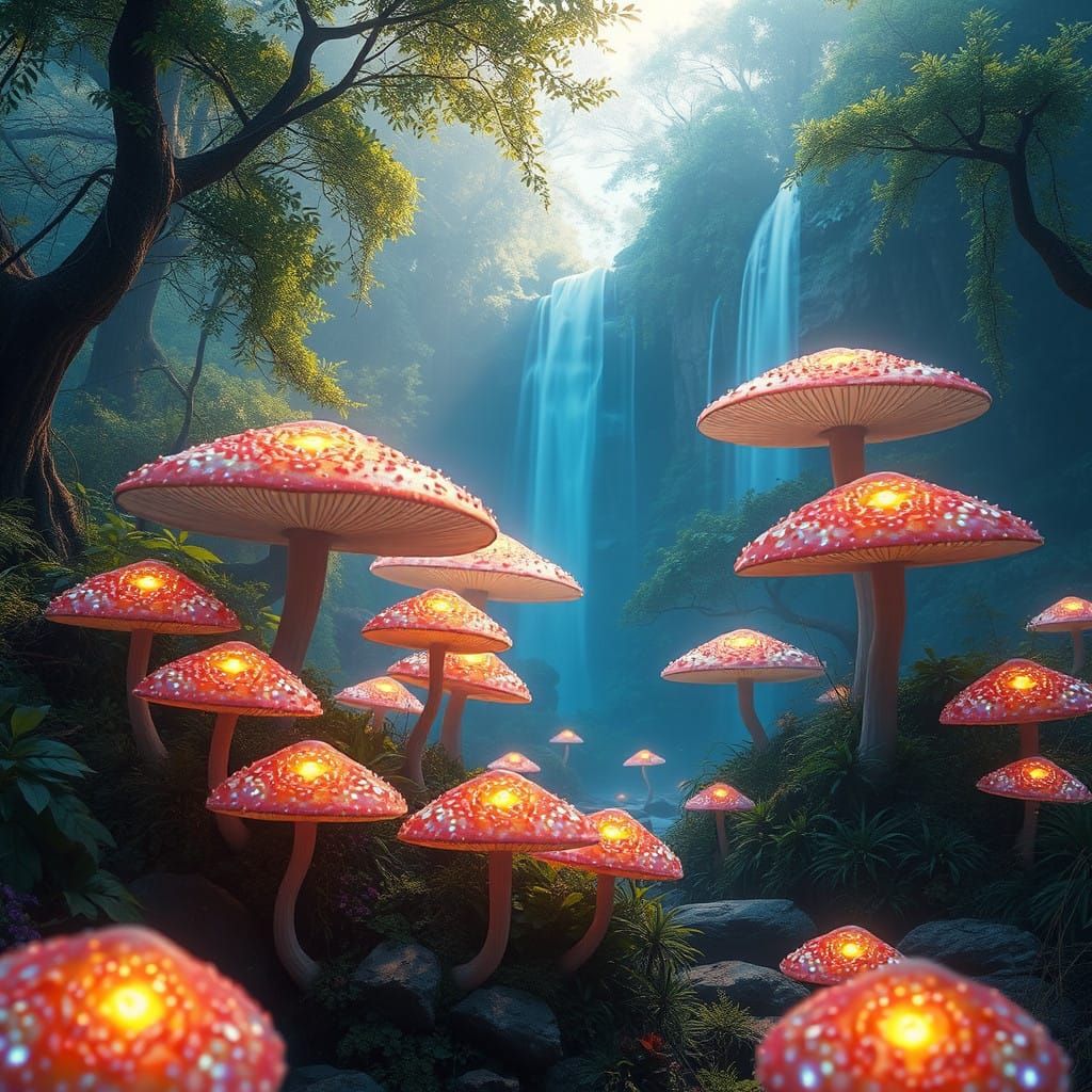 Luminous Forest Realm of Vibrant Posomes