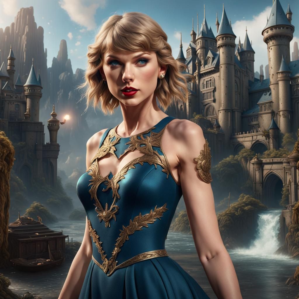 Detailed Matte Painting of Taylor Swift