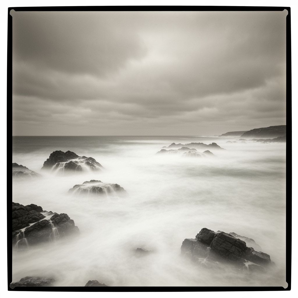 Ethereal Coastal Mist Long Exposure Silver Nitrate Photo