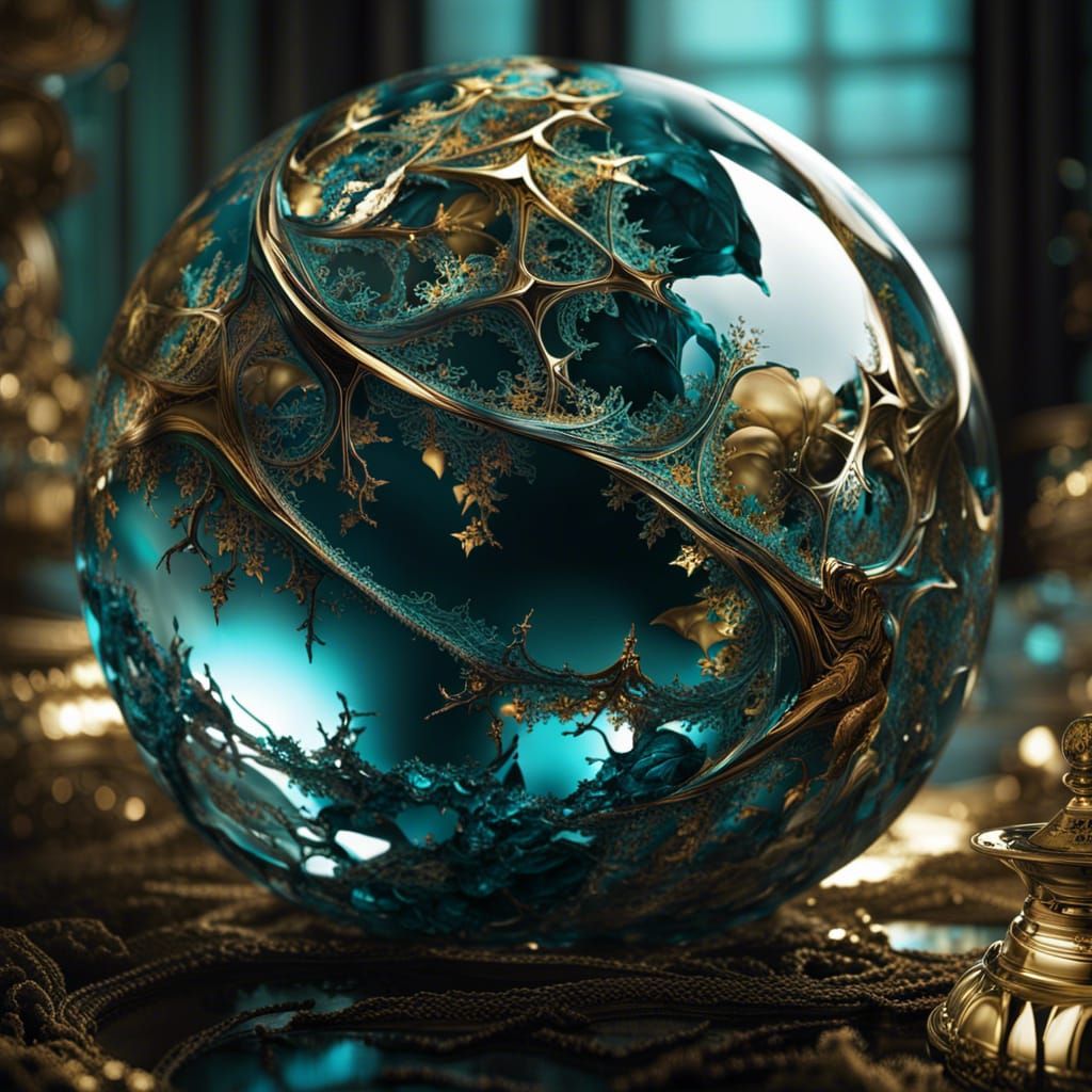 Cracked Glass Sphere with Fractal Detail