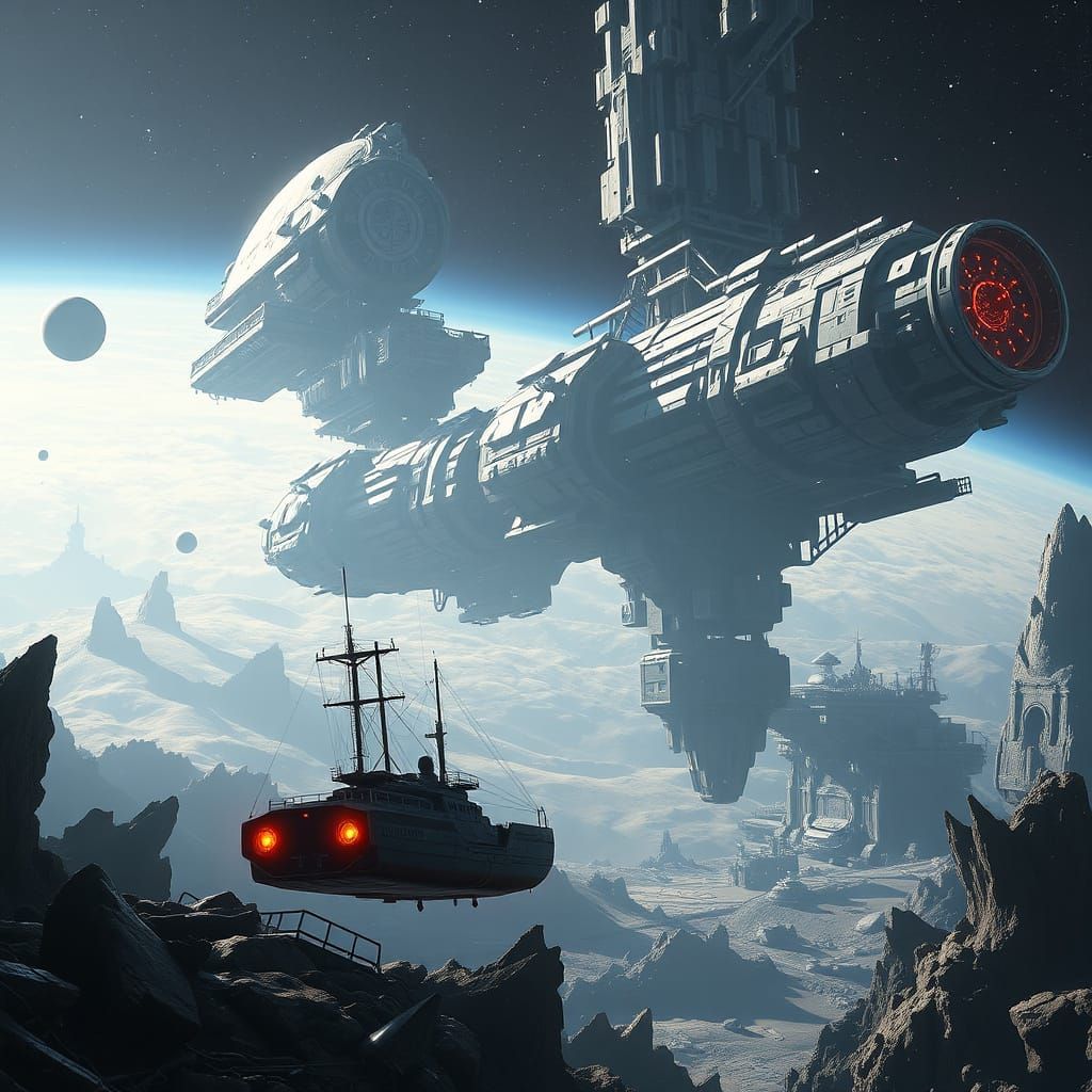 Deep Space Salvage Freighter Finds Ship Graveyard