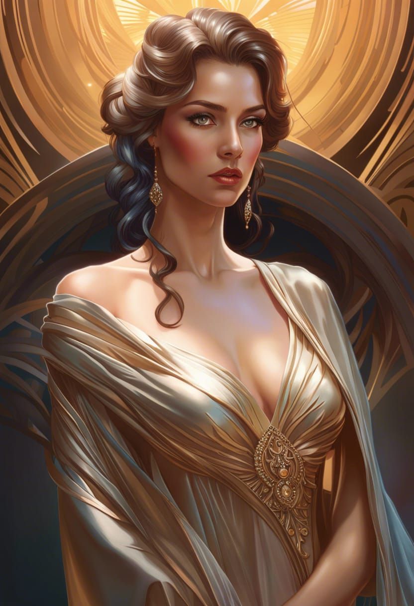Woman in Silk Gown: A Hyperdetailed Dark Fantasy Portrait