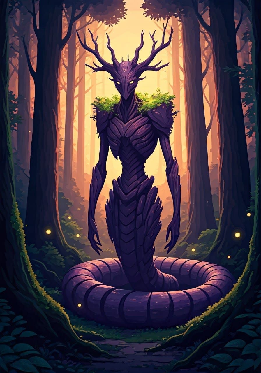 Majestic Purple Dendroid Embodied in Vibrant Forest