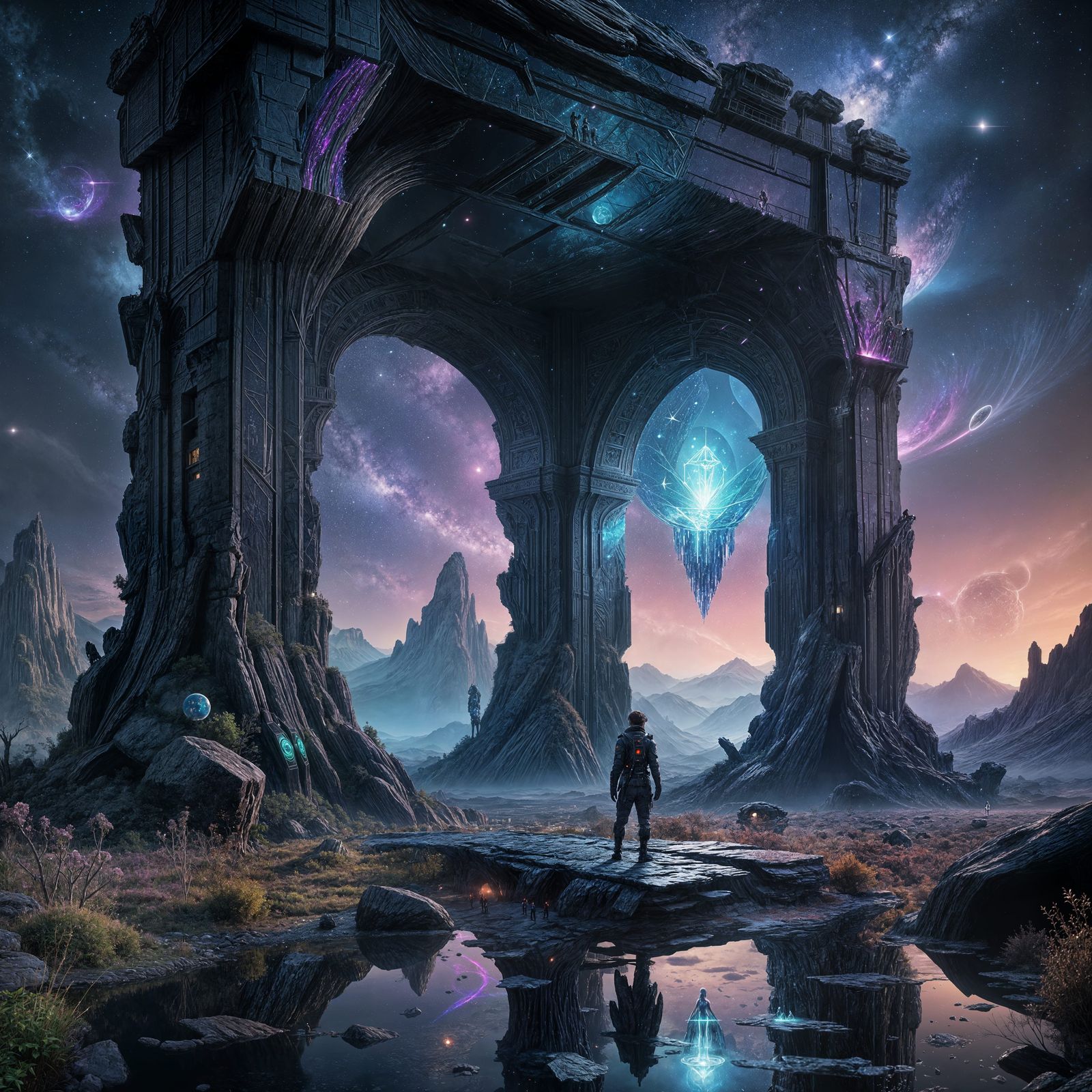 Travelers at the Edge of a Fading Portal