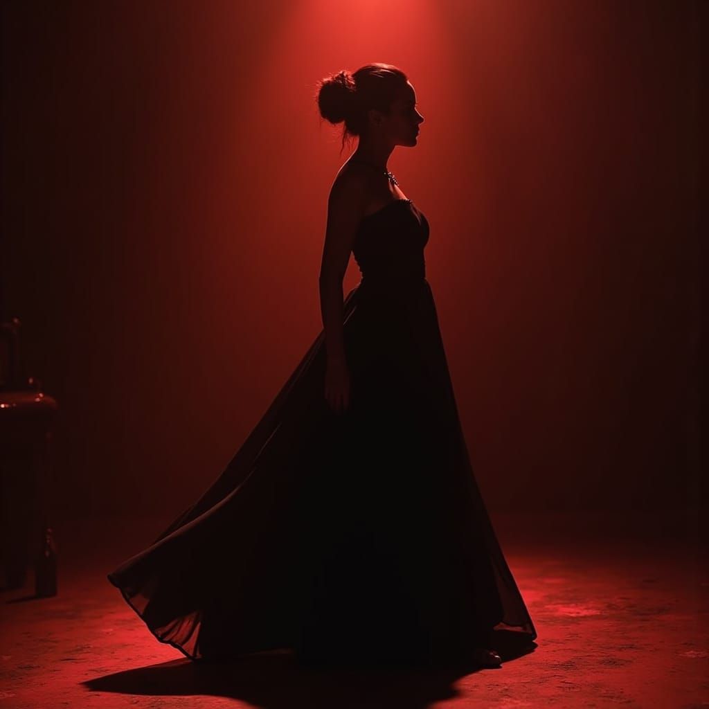 Elegant Woman in Brothel, Expressive Dark Art