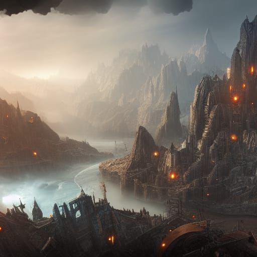 Detailed Matte Painting of a World War