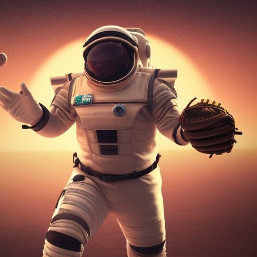 Space Age Baseball Heroes in Epic 3D Cinematic Style