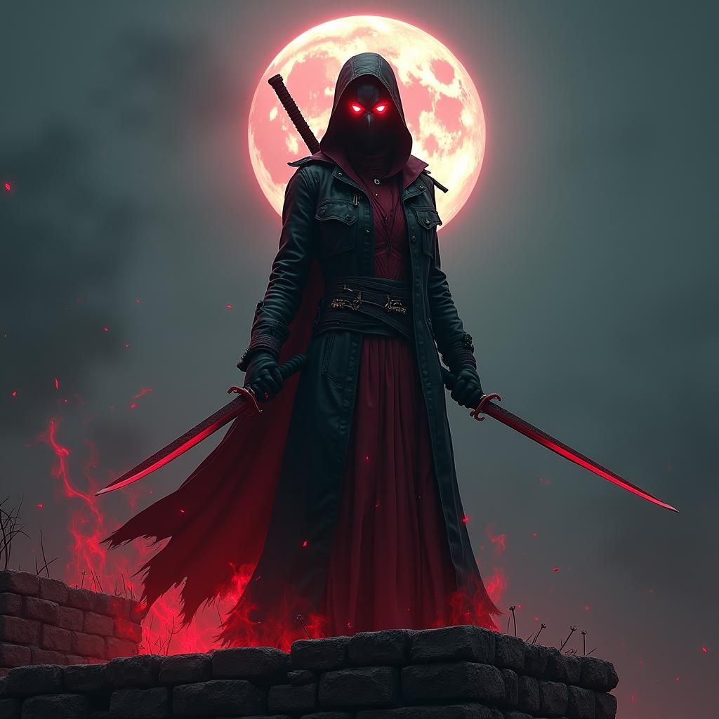 Deadpool Plague Doctor with Glowing Eyes