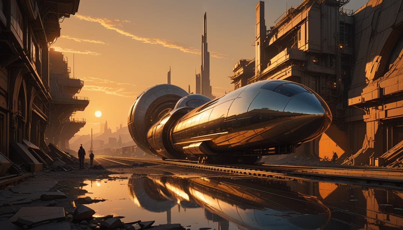 Industrial Icon in Warm, Golden Light