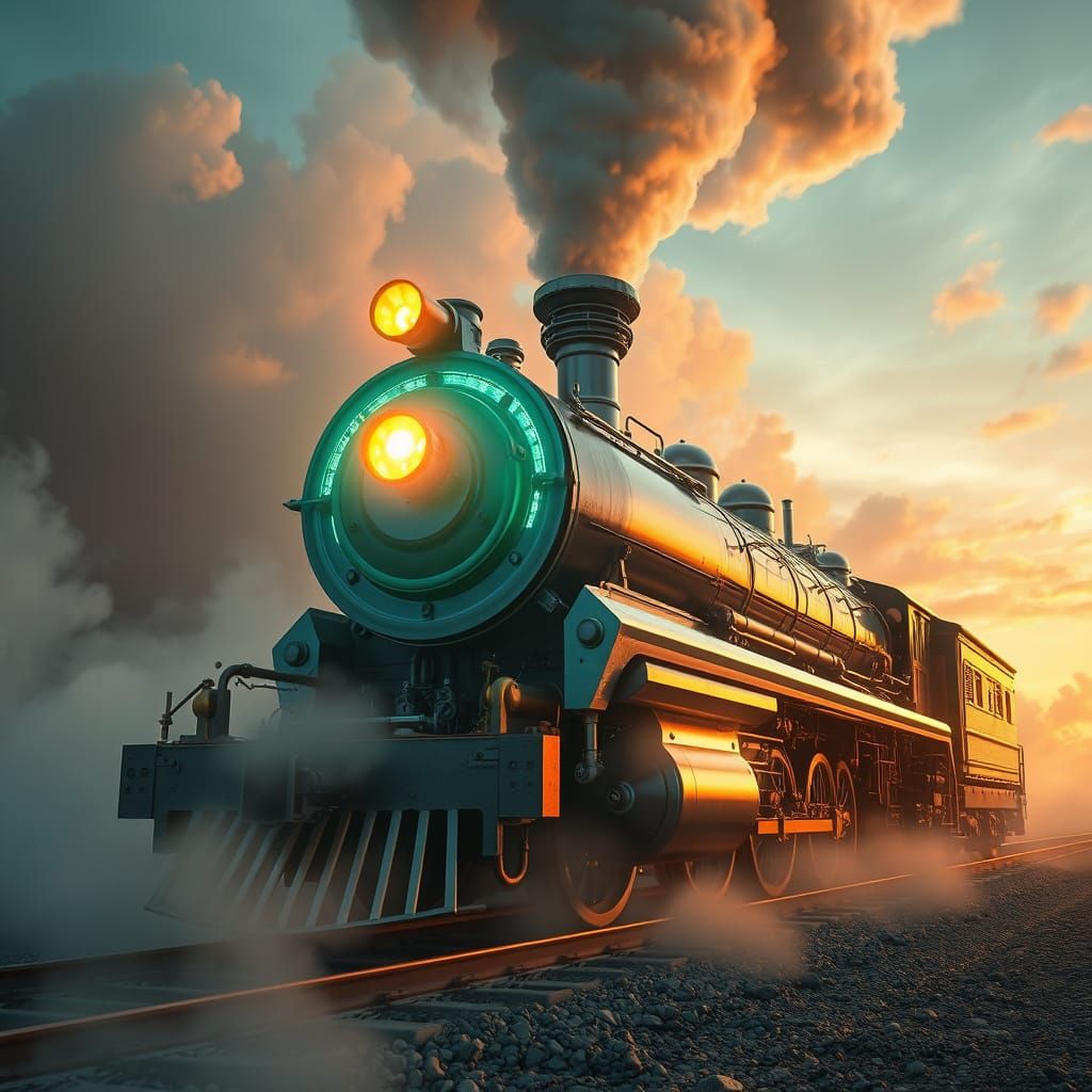 Nuclear Steampunk Locomotive Unleashes Radiant Fumes in a Fu...
