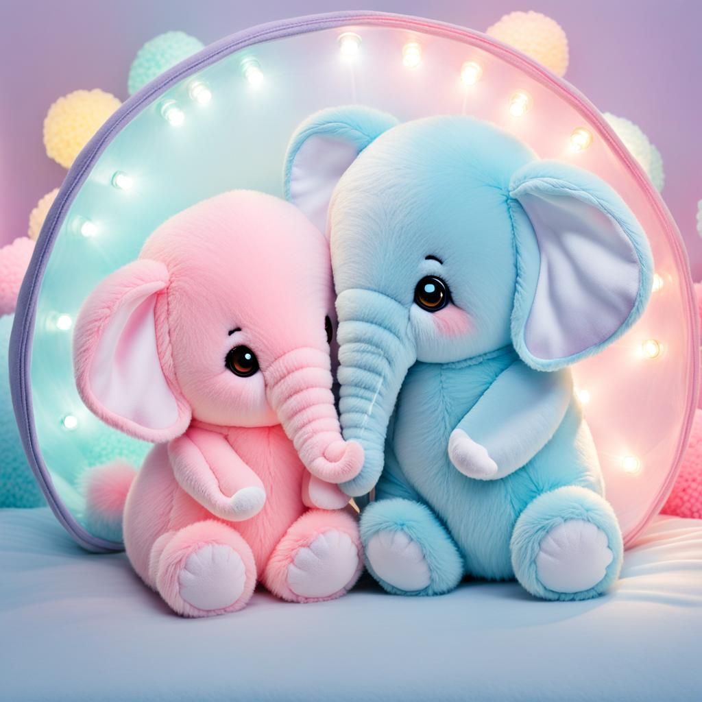 Adorable Pastel Elephant Plushie: Heartwarming Nostalgia