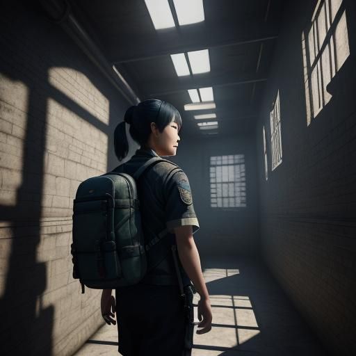 Asian-American Woman Looks Out Dungeon Window