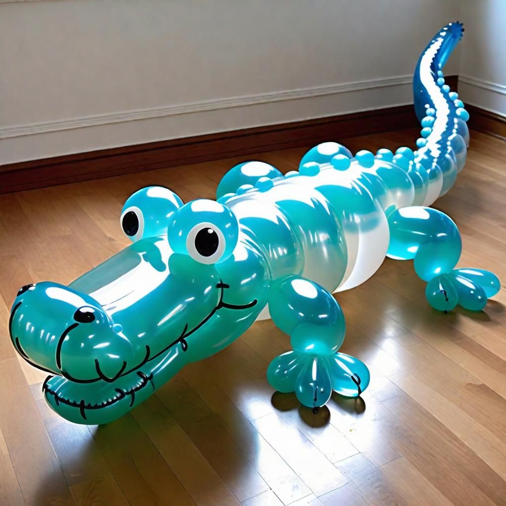 Adorable Translucent Balloon Alligator for Birthday