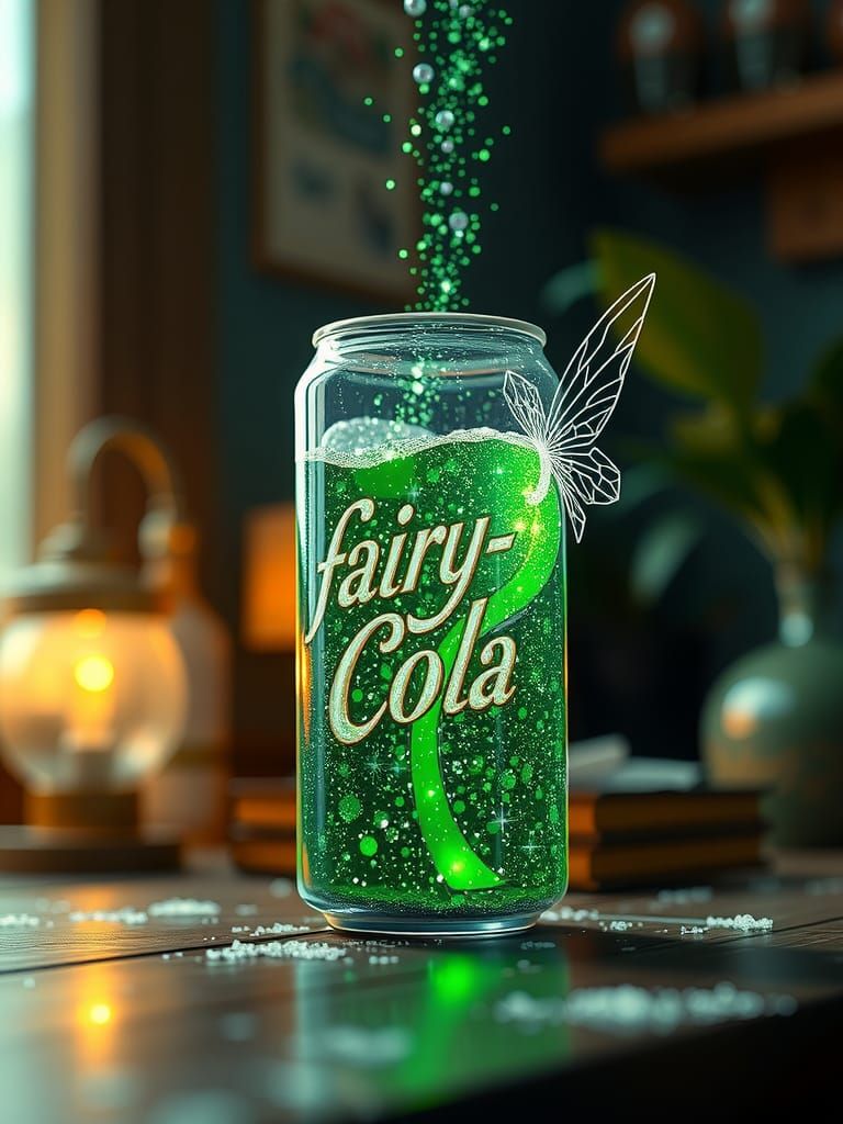 Fairy-Cola Can in Maximalist Digital Illustration