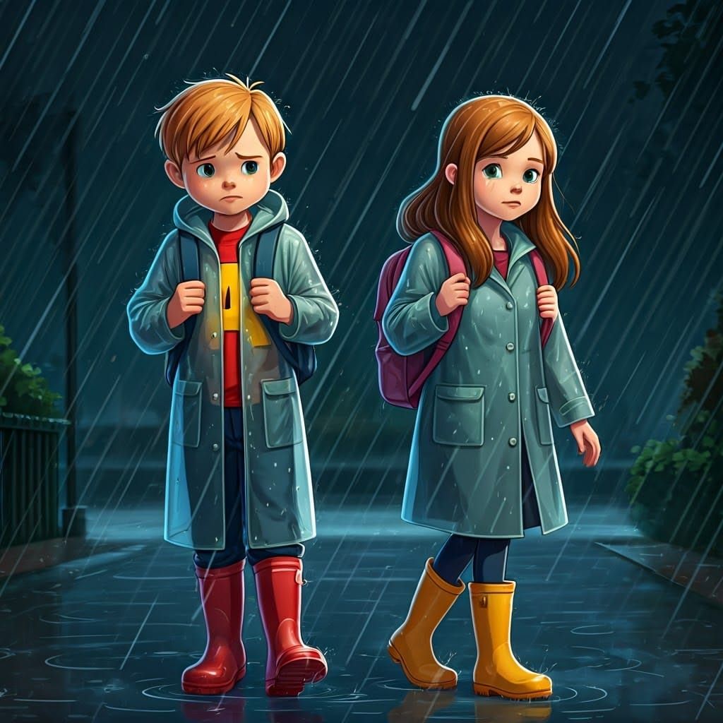 Alvin and Brittany in the Rain