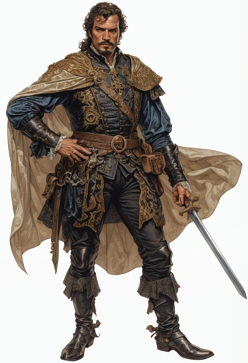 French Duelist in Ornate Fantasy Realism