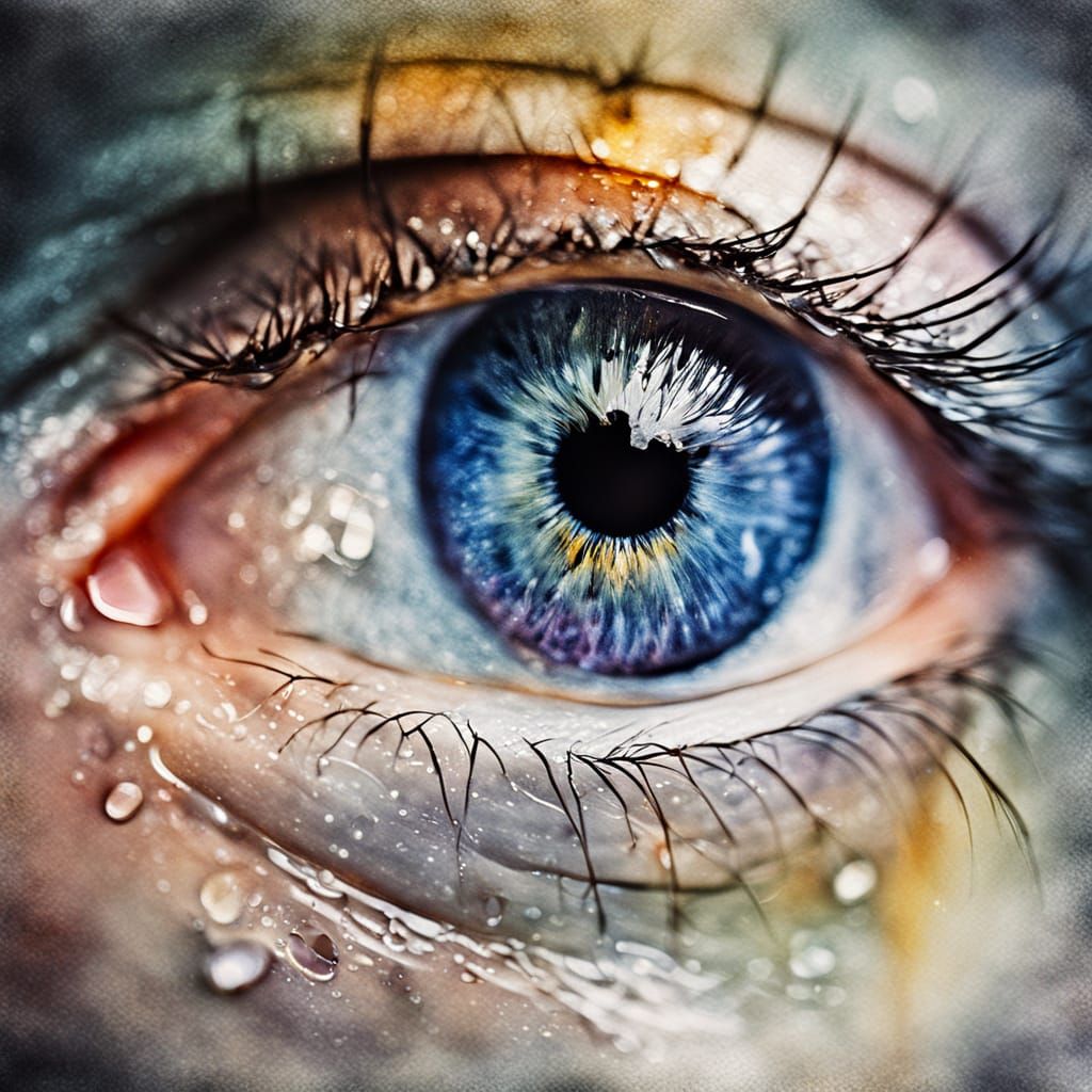 Tear Drop in Watercolor Style