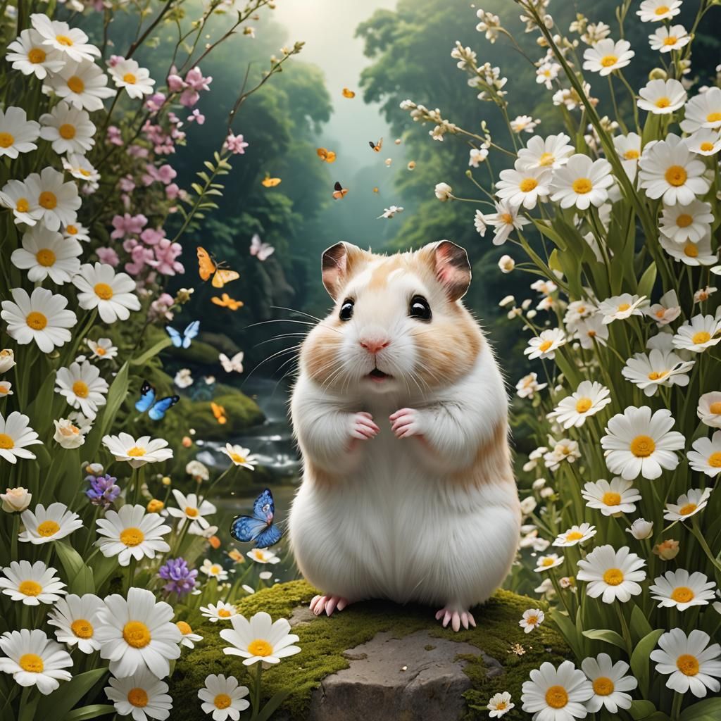 Hamster's Loving Message in 3D Fantasy Style