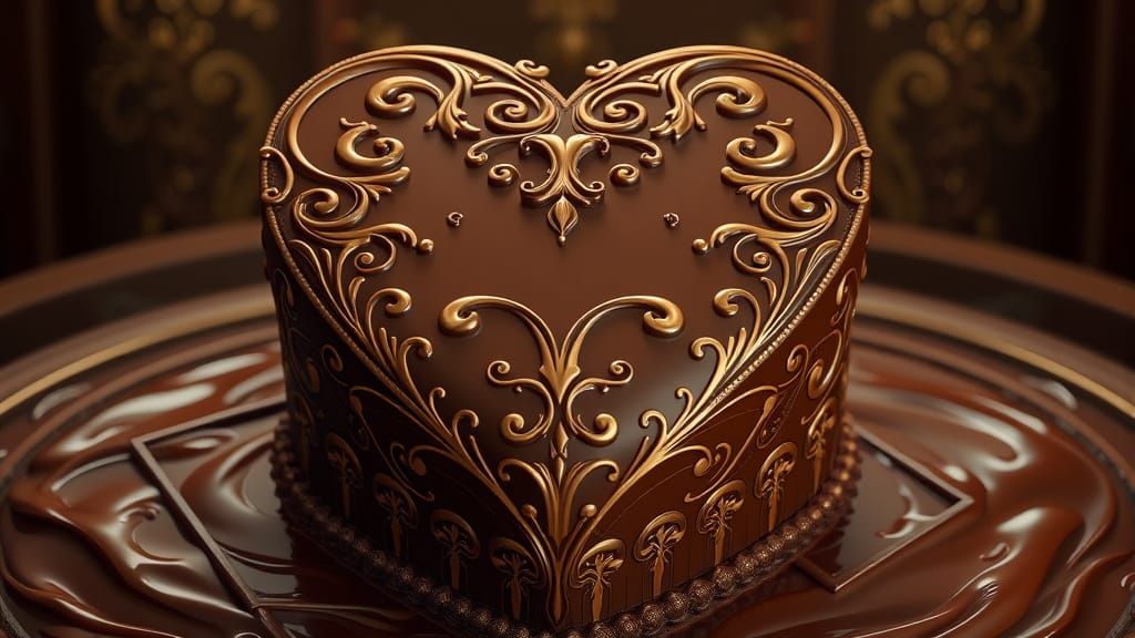 Lavish Chocolate Cake with Art Deco Fountain