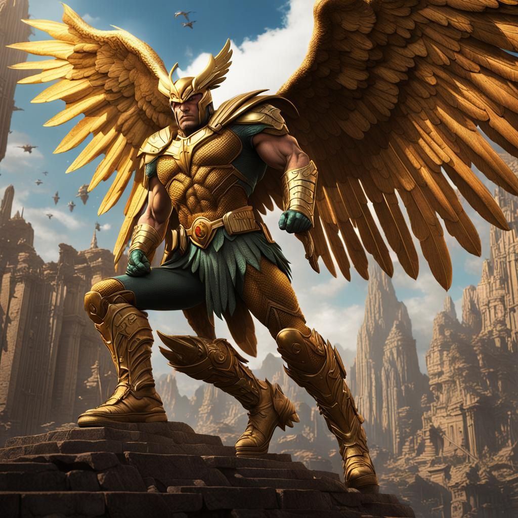 DC Comics Golden Age Hawkman: Detailed Matte Painting