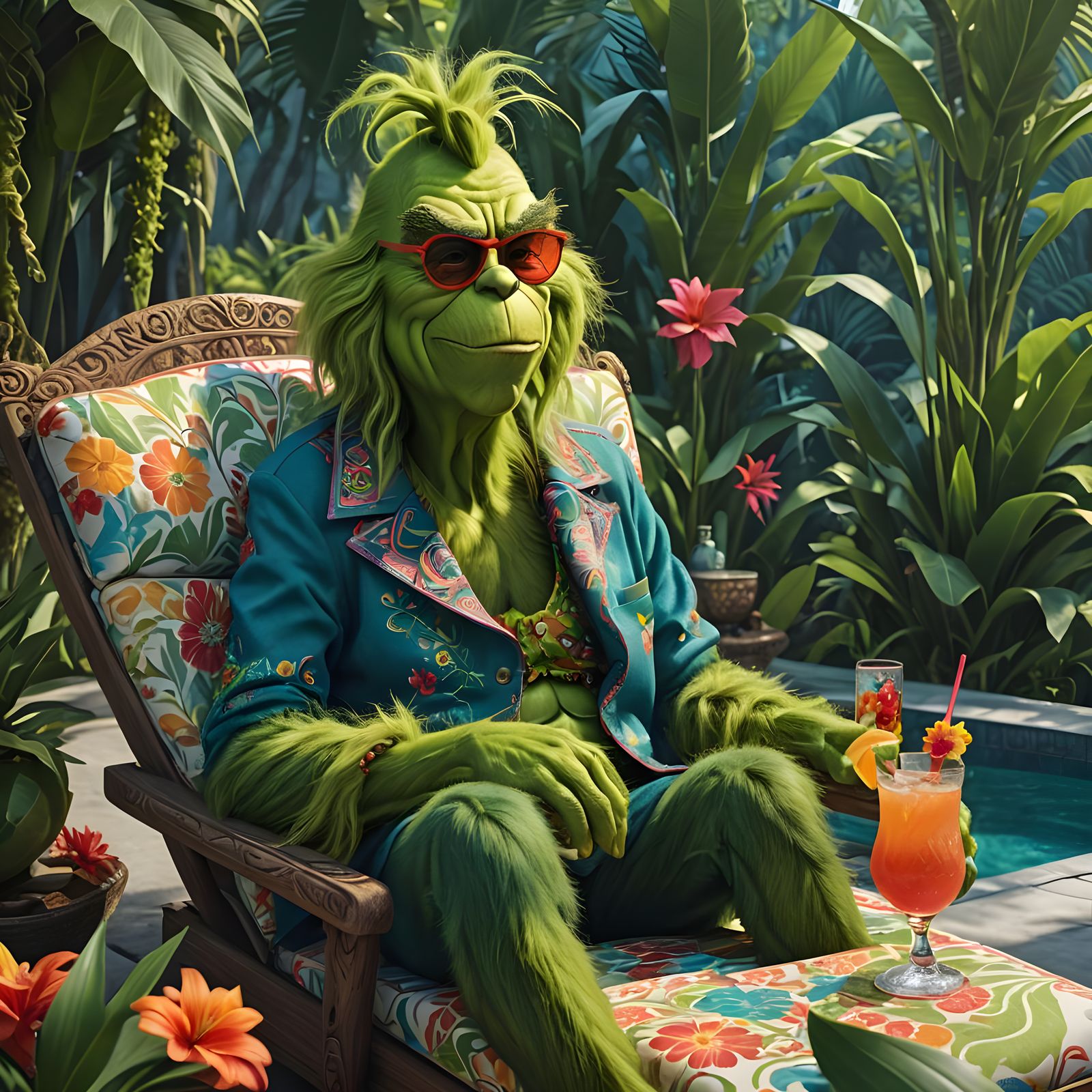 Grinch's Relaxing Spa Day in Bali: 8K Art