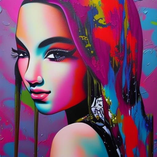 Barbie Girl in Graffiti Splash Art Style