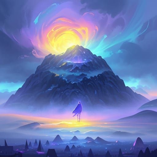 Surreal Float with Flotta: Vibrant Oil Painting