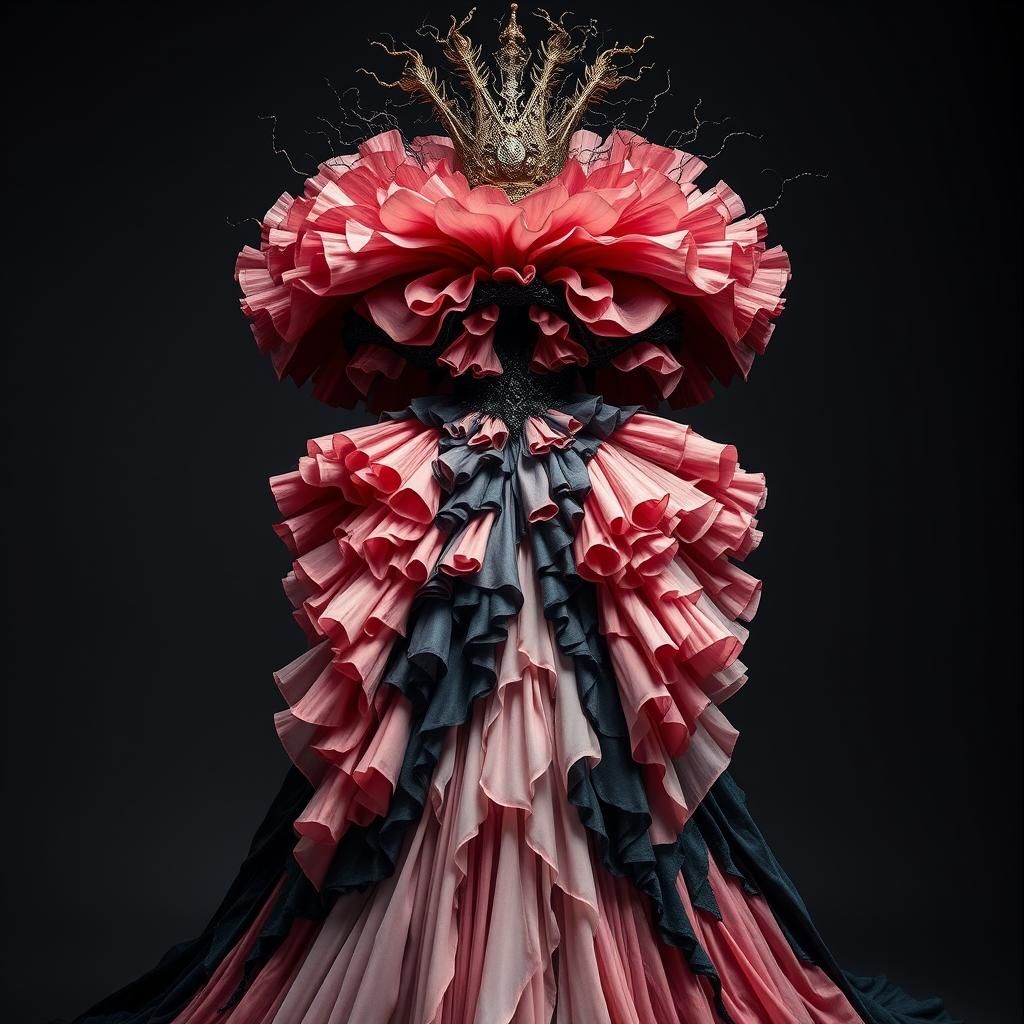 Volcanic Haute Couture Gown in Bachelier Style