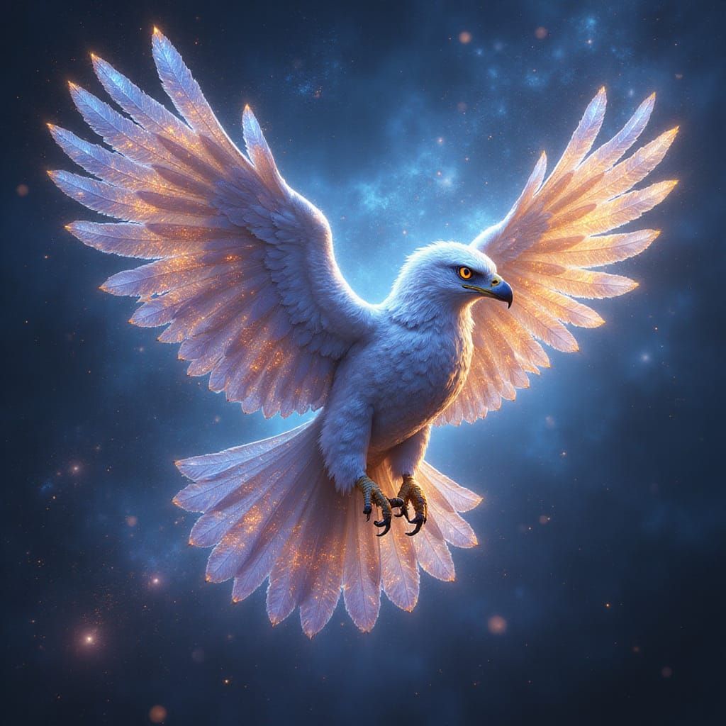 Majestic Elemental Eagle of Light in Celestial Splendour