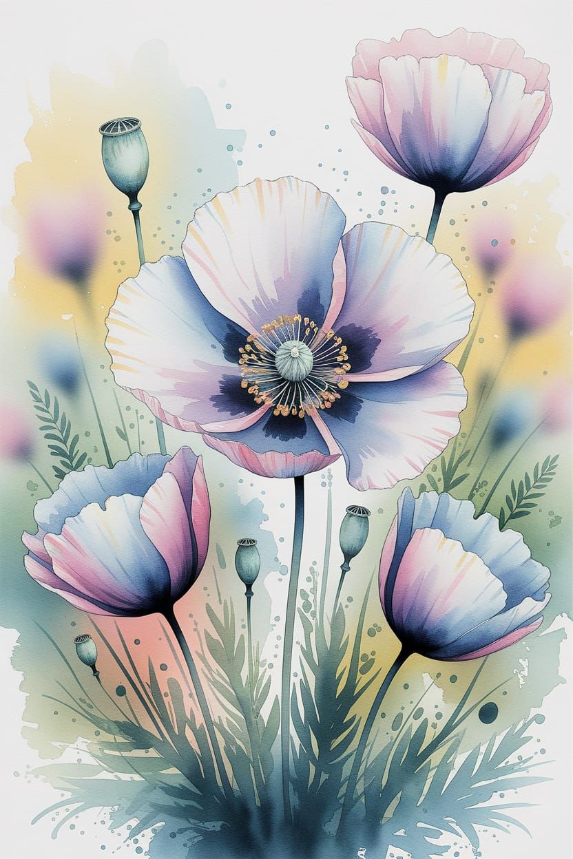 Blue Poppy Flowers