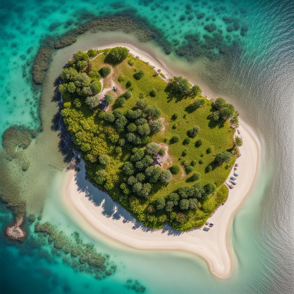 Fox-Shaped Island: A Breathtaking Bird's-Eye View