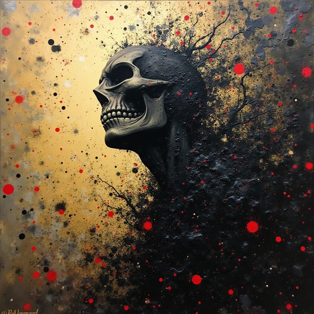 Dystopian Landscape in Chaotic Expressionism Style