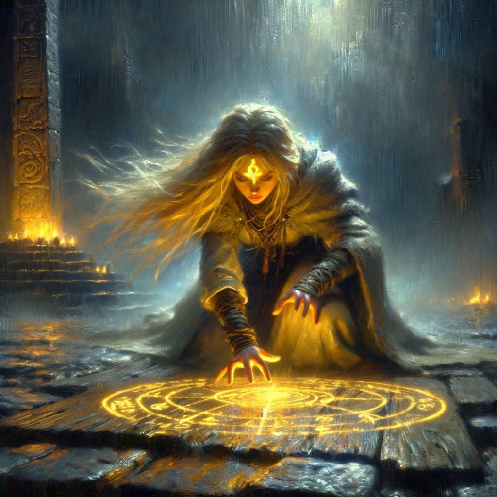 Renaissance Dark Fantasy Sorceress