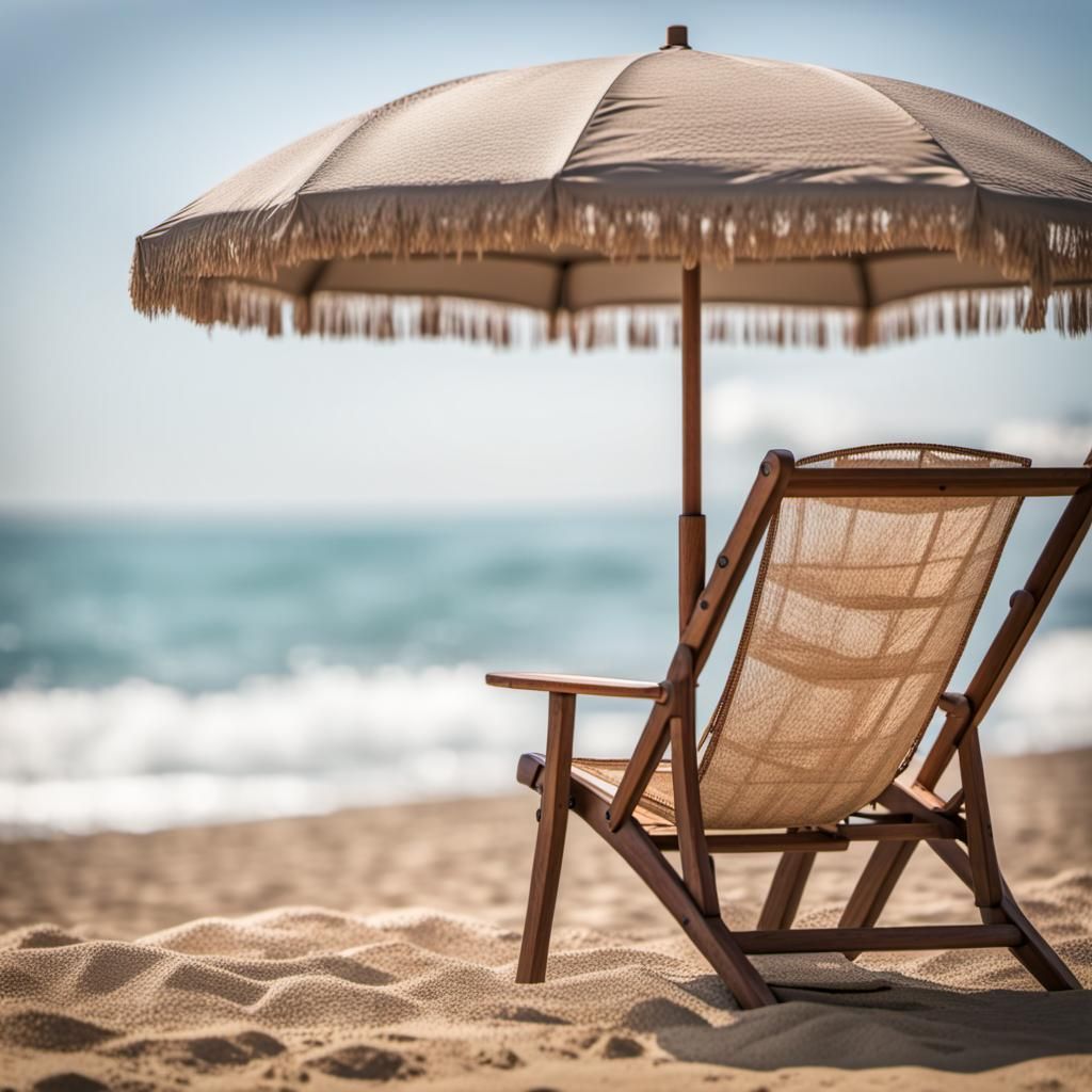 Seaside Armchair and Parasol in Sharp Focus