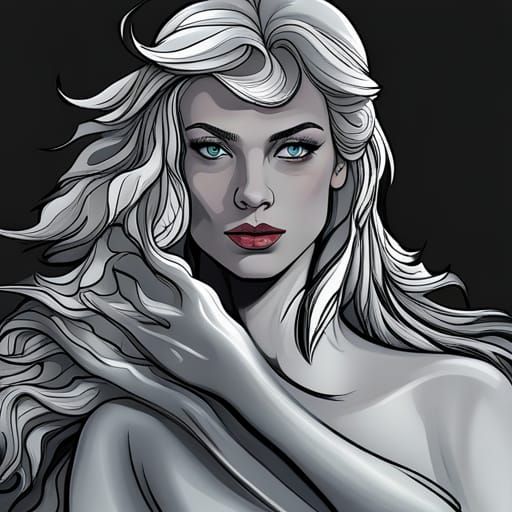 Papercut Lady Coloring Page in Black and White