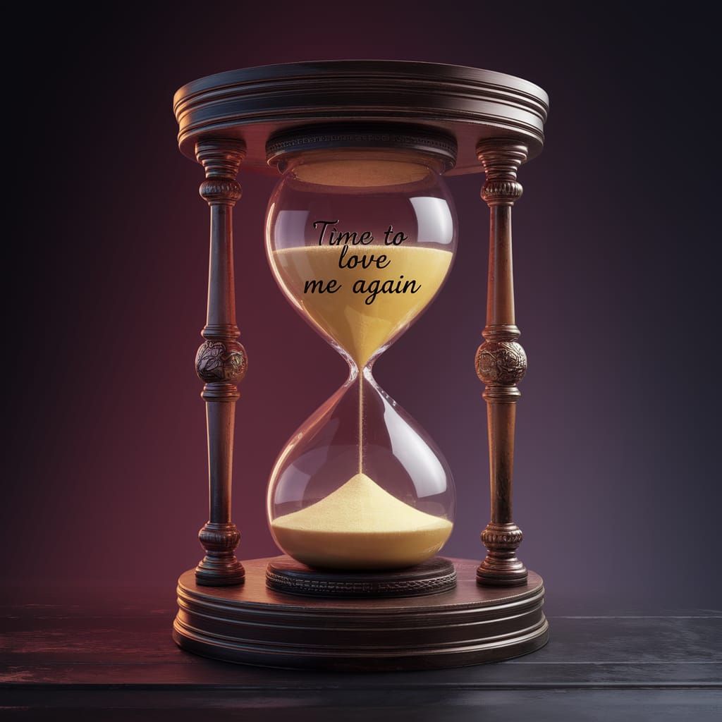 Heart-Shaped Sand Timer in Dark Fantasy Concept Art Style