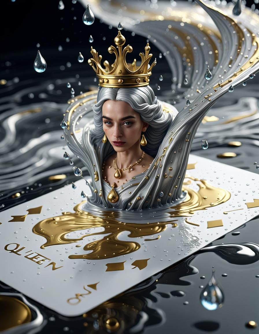 Queen Card with Gold and Silver in Unreal Engine